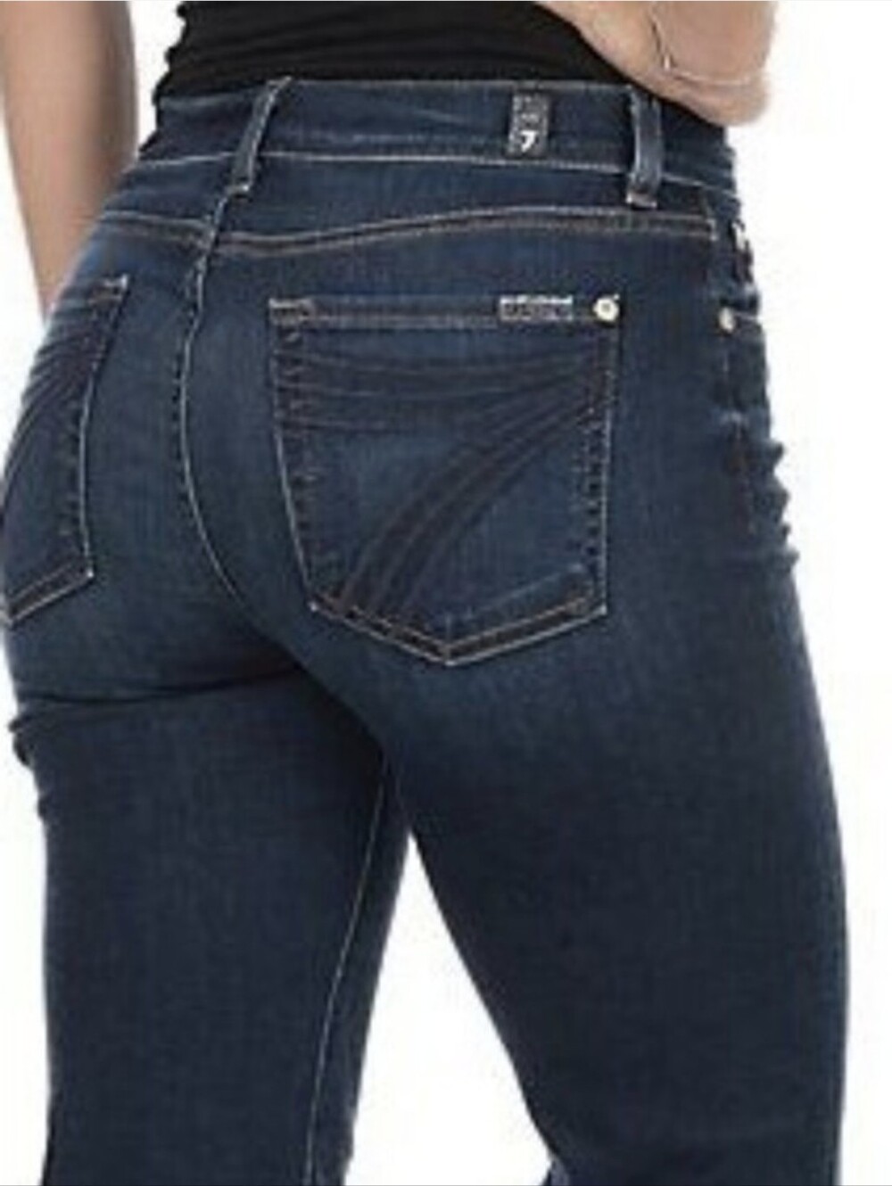 NWT 7 For All Mankind Dojo Wide Leg Flare Trouser Jeans 29x34 New York Dark Wash
